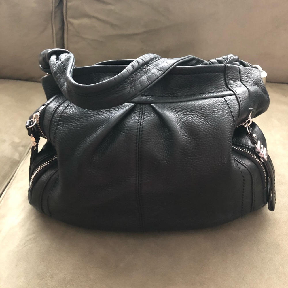 B. Makowsky Black Leather Handbag
